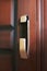 Close-up of a smart door lock for home use