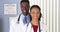 Close up of of smiling African American doctors in