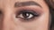 Close up smokey eye opening iris contracting optical beauty macro 4k
