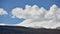 Close up snowcapped mountain and clouds in time-lapse