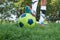 Close up of a soccer ball and a feet of a soccer player 2