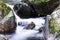 Close-up of some rocks in the river that runs along the Alba route in Asturias.The photo has been shot in horizontal format and