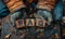 Close-up of someones hands arranging wooden blocks with letters spelling FAQ on a rustic, aged metallic surface