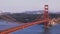 Close up of the southern pylon of the golden gate bridge