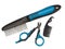 Close-up of a special veterinary tools for dogs and cats combing and clipping nails that lie on white background