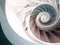 A close up of a spiral shaped object. AI generative image.