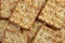 Close up square cracker healthy whole wheat on concrete back ground,Full area