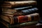 Close-up of a stack of books