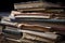 Close-up of a stack of books