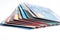 Close up of stack of credit cards on white background,illustrative editorial