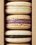 A close up stack of french macarons