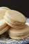 A close up stack of french macarons