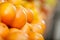 Close up of stack of oranges