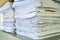 Close Up Stack Of Papers, Books And File ~ Soft Focus