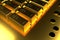 Close up Stacked gold bars and coins,3d rendering,illustration