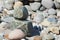 Close up of Stacked Rocks on a river bank