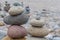 Close up of Stacked Rocks on a river bank