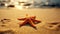 Close up of a starfish on a tropical coastline generated by AI