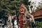 Close up of statue with barong colorful mask