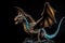 A close up of a statue of a dragon. Generative AI image.