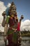 Close up of a Statue of Hindu Goddess Gayathri at Grand Bassin in Mauritius