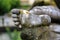 Close up of statue\'s foot