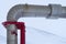 Close up of steam carrying pipes at a Geothermal Power Station, Krafla, Iceland