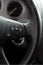 Close up of steering wheel of modern car
