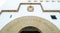 Close up of stone archway with Latin motto at the Santa Barbara California county courthouse