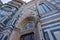 Close up of stone decorations of walls of Santa Maria del Fiore cathedral