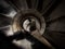 Close up of a stone spiral staircase in Sintra