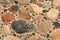 Close-up stone wall, cobblestone masonry, stone background, cobblestone pattern