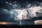 close-up of storm clouds with flashes of lightning and thunder