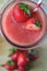 Close Up Strawberry Slush on cutting board, Close Up Summer Drink , Close Up Fresh Drink