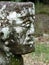 Close up of stunning stone Batak face, Lake Toba, Sumatra, Indonesia