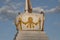 Close up of a stupa with yellow ornaments. Gandan temple, Mongolia