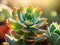 close up of succulent plant, Ai Generated