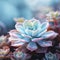 A close up of a succulent plant with water droplets, AI