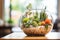 close up of succulent plants in a round terrarium