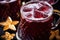 close-up of sugar crystals on a rim of a mulled wine mug