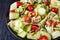 Close-up of summer zucchini ribbon salad