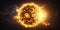 Close up sun with bursting solar flares AI generated illustration