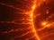 close-up of sun surface with solar flares magnetic storms rays and flames illustration