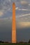 Close up sunset view to the National World War II Memorial in Washington DC