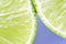 close up surface texture Juicy slice of lime