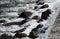 Close up of the surging stream in a mountain stream