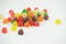 Close up Sweet Colorful Candy Jelly sugar candies isolated