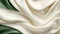 Close-up of swirling green and white fabric