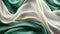 Close-up of swirling green and white fabric