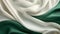 Close-up of swirling green and white fabric